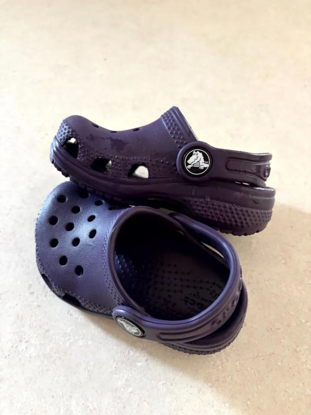 Classic Crocs Toddler Size C5 Dark Purple Iconic Crocs comfort